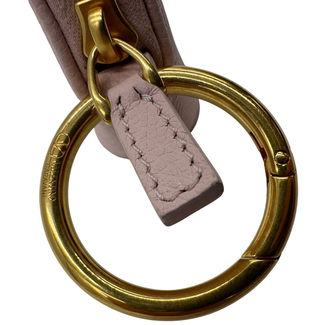 Charm portamonete Valentino Garavani in pelle rosa, di lusso, originale, eccellenti condizioni, usato.