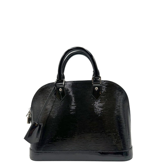 front Alma in pelle vernis epi nera nella versione PM, di lusso, originale, ottime condizioni, usata. 