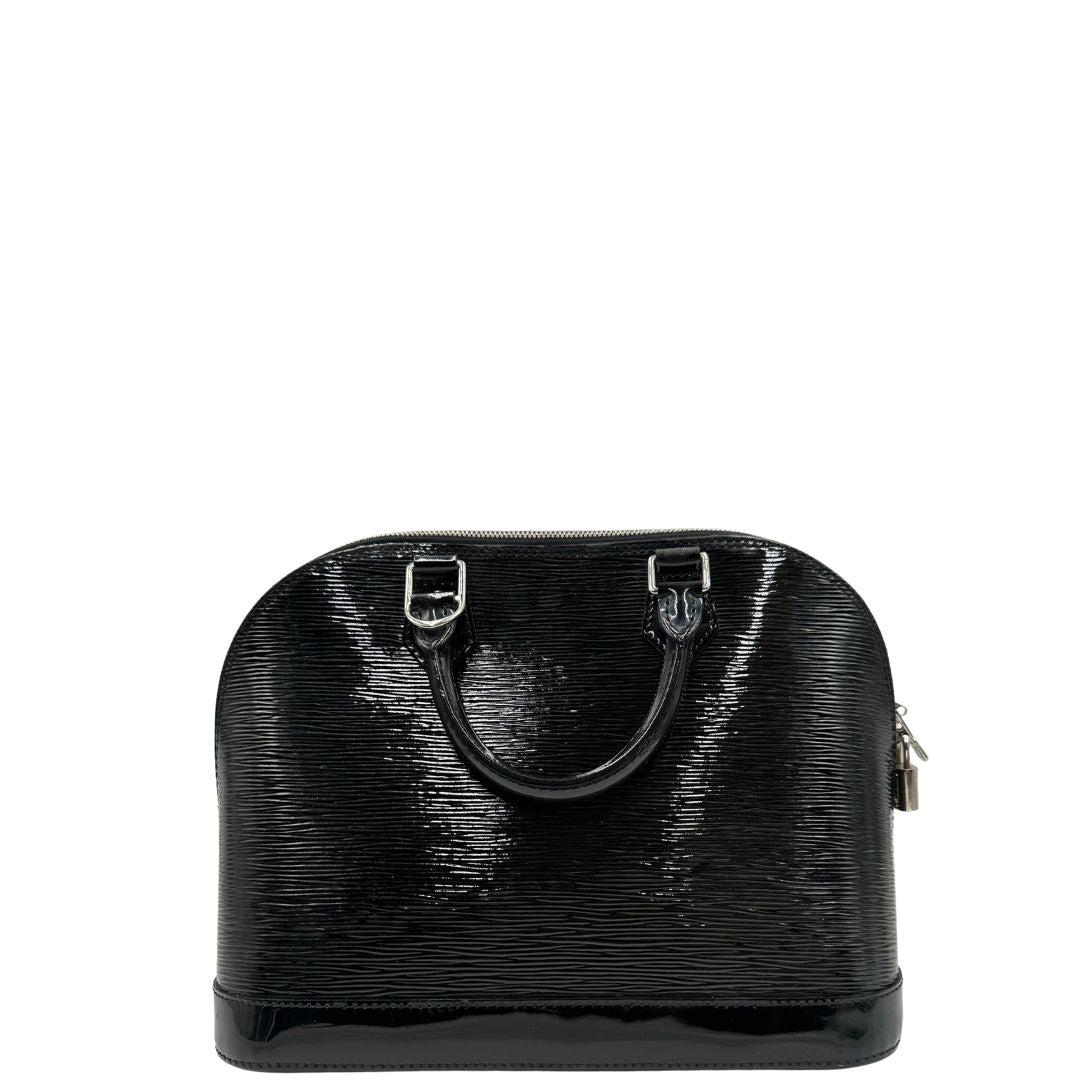 retro Alma in pelle vernis epi nera nella versione PM, di lusso, originale, ottime condizioni, usata. 