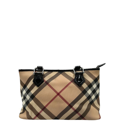 retro Borsa Burberry in canvas trama tartan e finiture in pelle vernis nera, puoi portarla a spalla., di lusso, originale, ottime condizioni, usata-