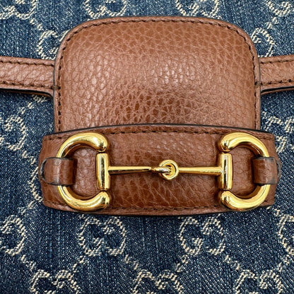 Borsa Gucci Horsebit in tessuto denim nella versione piccola, di lusso, originale, ottime condizioni, usata. 