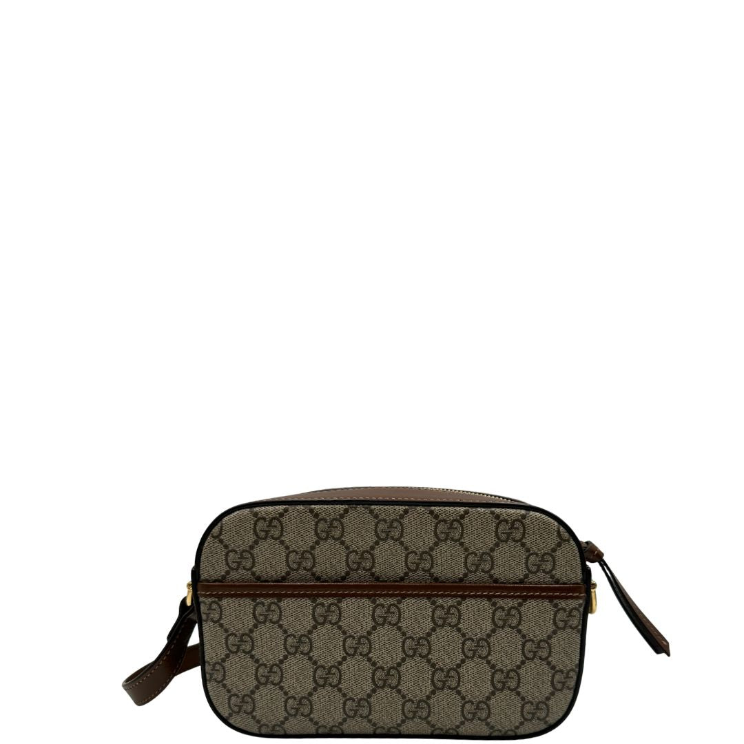 retro  Borsa Gucci Horsebit in canvas GG con finiture in pelle marroni, di lusso, originale, eccellenti condizioni, usata. 