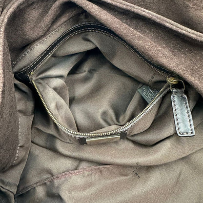 Borsa Fendi in pelle scamosciata marrone e finiture in pelle liscia, di lusso, originale, ottime condizioni.