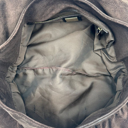 Borsa Fendi in pelle scamosciata marrone e finiture in pelle liscia, di lusso, originale, ottime condizioni.