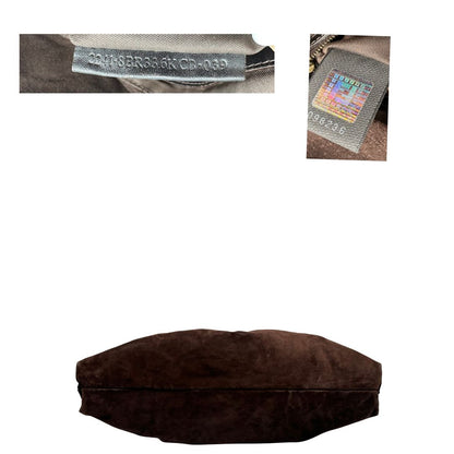 Borsa Fendi in pelle scamosciata marrone e finiture in pelle liscia, di lusso, originale, ottime condizioni.
