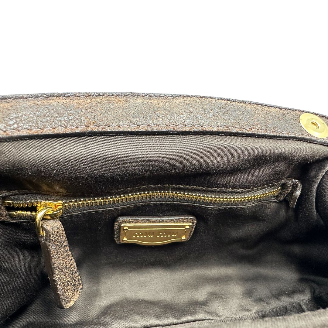 Satchel Miu Miu marrone