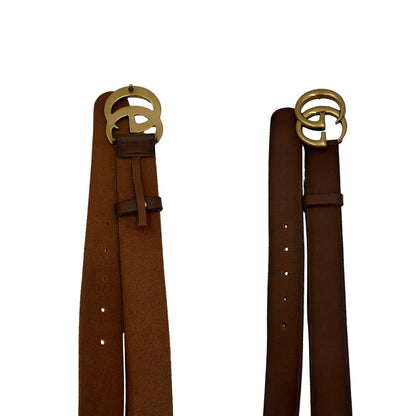  Cintura Gucci in morbida pelle color marrone bruciato, di lusso, originale, ottime condizioni, usato