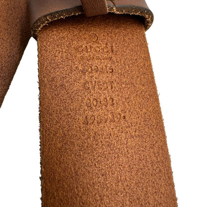 Cintura Gucci in morbida pelle color marrone bruciato, di lusso, originale, ottime condizioni, usato