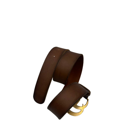  Cintura Gucci in morbida pelle color marrone bruciato, di lusso, originale, ottime condizioni, usato