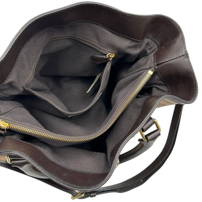 interno  Borsa Burberry in canvas tartan e finiture in pelle marroni, di lusso, originale, ottime condizioni, usata. 