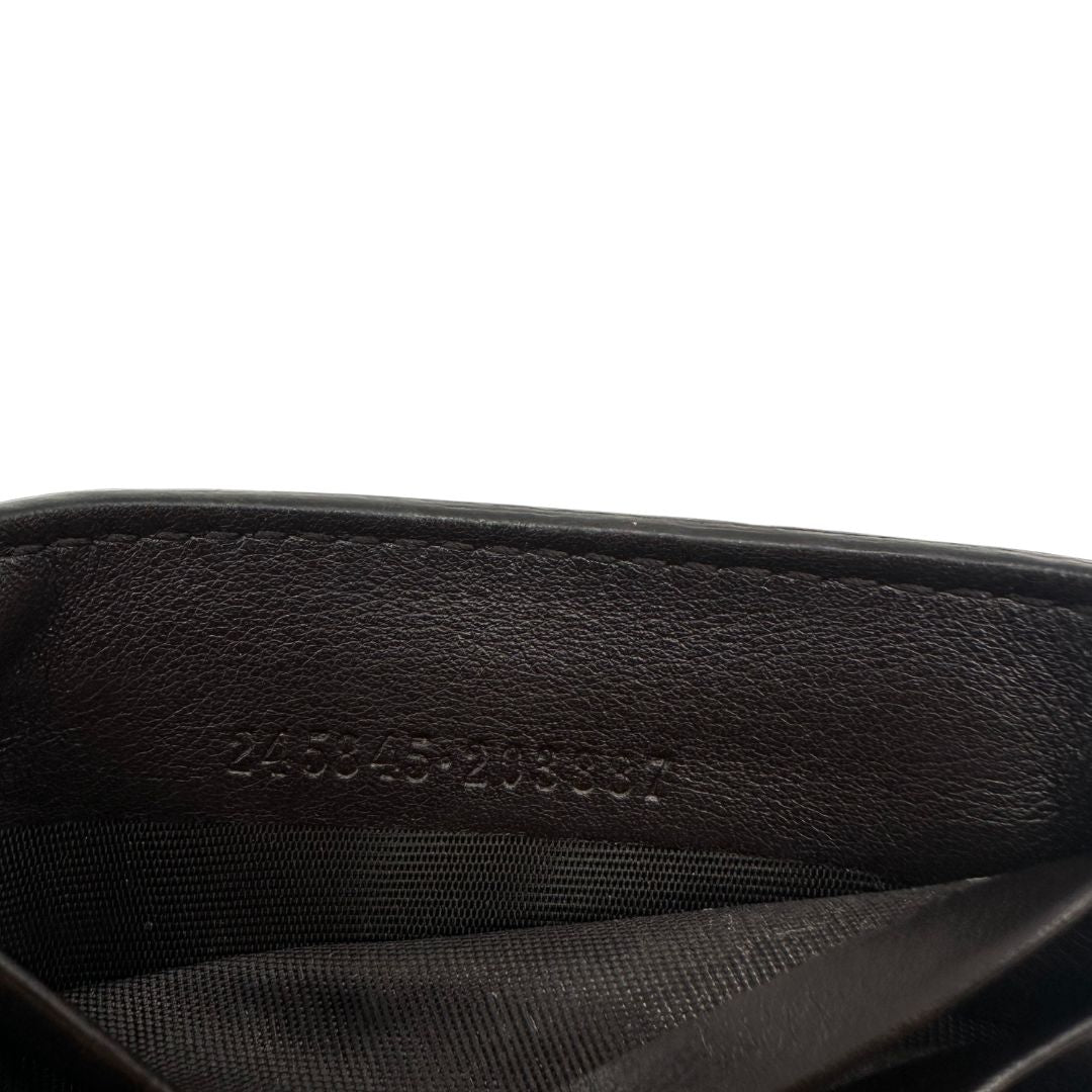  Portacarte Gucci in pelle marrone trama Guccissima, di lusso, originale, ottime condizioni, usato. 