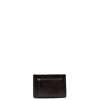  Portacarte Gucci in pelle marrone trama Guccissima, di lusso, originale, ottime condizioni, usato.