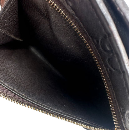  Portacarte Gucci in pelle marrone trama Guccissima, di lusso, originale, ottime condizioni, usato.
