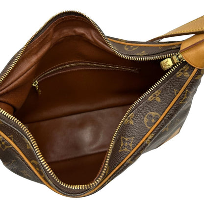 interno  Borsa Boulogne LV in canvas marrone monogram nella versione vintage, di lusso, originale, ottime condizioni, usata.