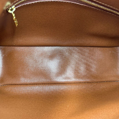 interno  Borsa Boulogne LV in canvas marrone monogram nella versione vintage, di lusso, originale, ottime condizioni, usata. 