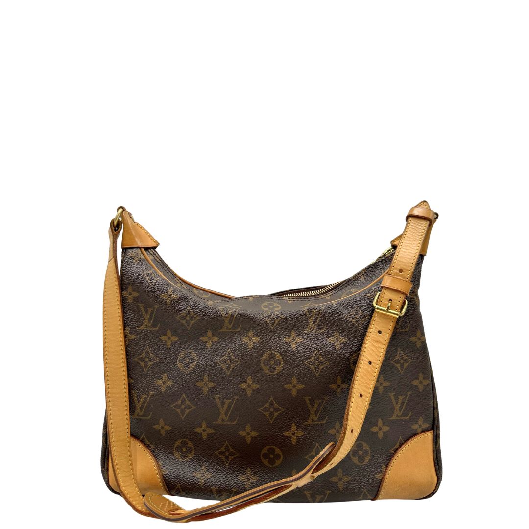 retro  Borsa Boulogne LV in canvas marrone monogram nella versione vintage, di lusso, originale, ottime condizioni, usata.