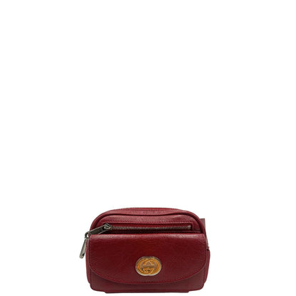 front Marsupio Gucci Marmont in pelle rossa, con dettagli metallici dorati e argentati, di lusso, originale, ottime condizioni, usata. 