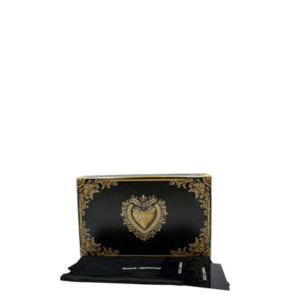 Corredo di un portafoglio D&G in morbida pelle nera, con logo gioiello sul front, usato, originale, second hand, in condizioni eccellenti.