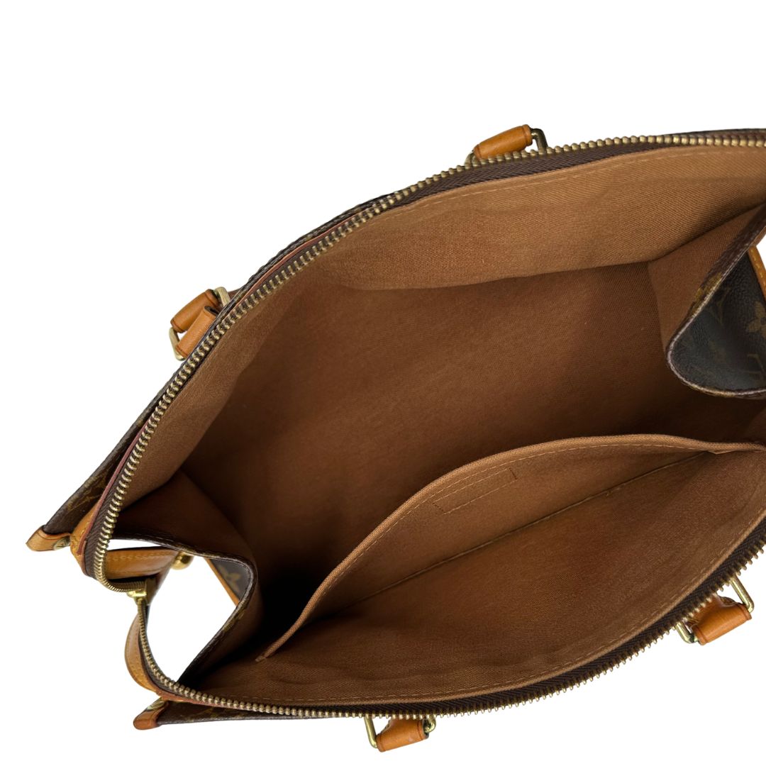 interno Borsa LV in canvas monogram e finiture in vacchetta naturale, di lusso, originale, ottime condizioni.