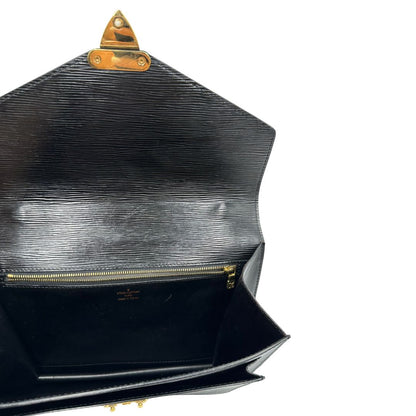 interno  Borsa LV in pelle epi nera con hardware dorato; puoi portarla a mano, a spalla o a tracolla, di lusso, originale, ottime condizioni. 