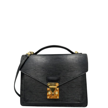 front  Borsa LV in pelle epi nera con hardware dorato; puoi portarla a mano, a spalla o a tracolla, di lusso, originale, ottime condizioni. 