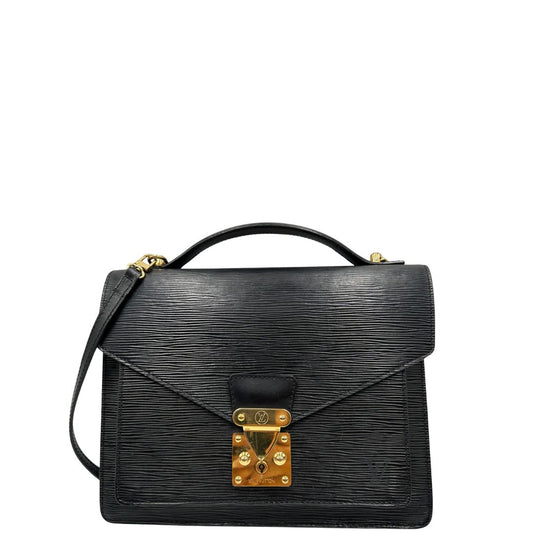 front  Borsa LV in pelle epi nera con hardware dorato; puoi portarla a mano, a spalla o a tracolla, di lusso, originale, ottime condizioni. 