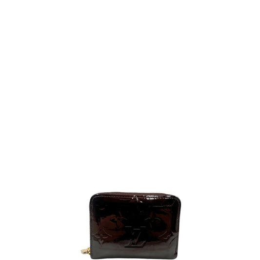 Portafoglio Louis Vuitton in pelle vernis monogram bordeaux