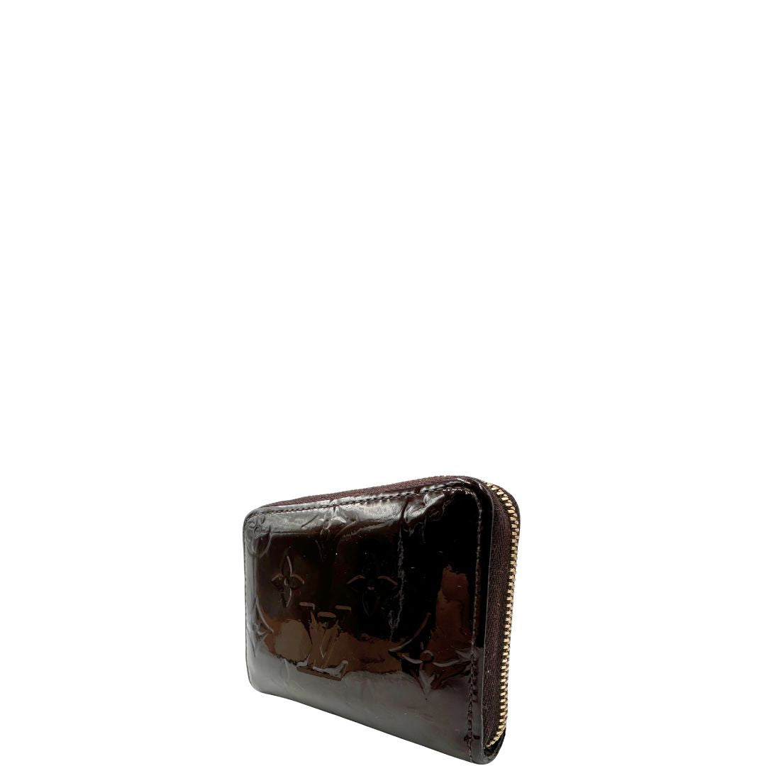 Portafoglio Louis Vuitton in pelle vernis monogram bordeaux
