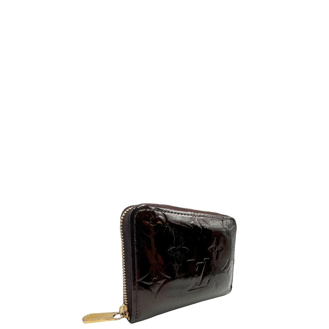Portafoglio Louis Vuitton in pelle vernis monogram bordeaux