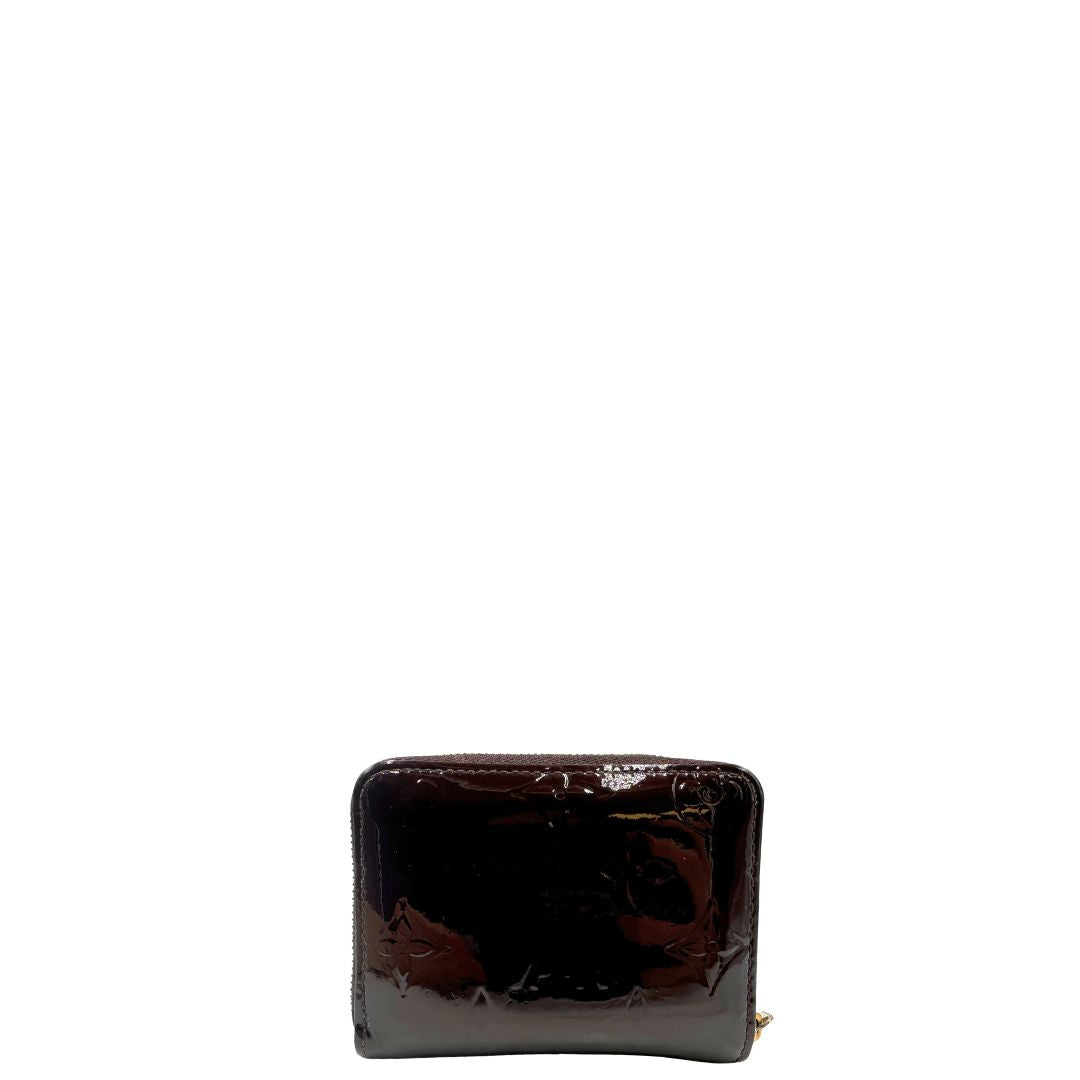 Portafoglio Louis Vuitton in pelle vernis monogram bordeaux