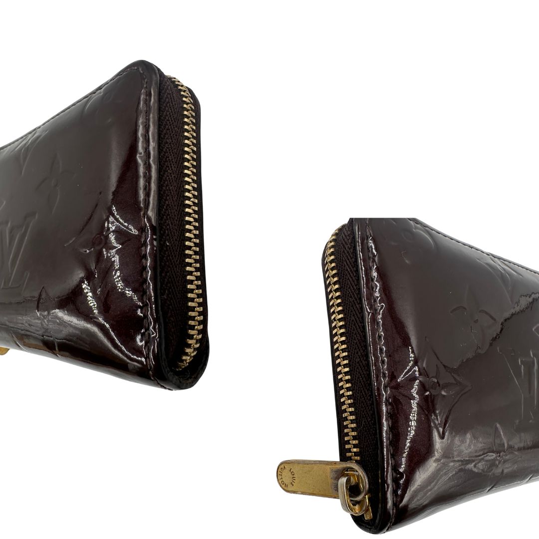 Portafoglio Louis Vuitton in pelle vernis monogram bordeaux