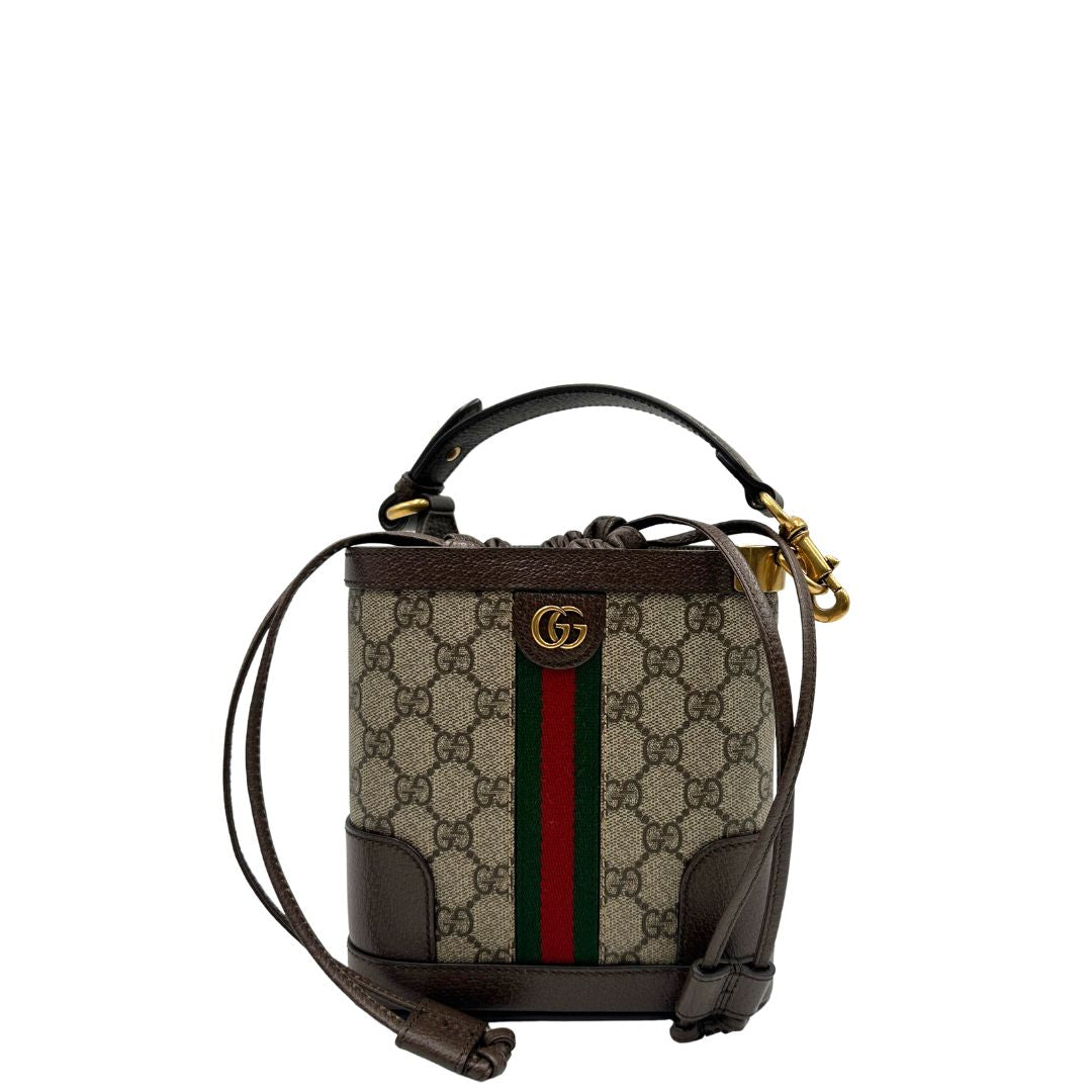 lato  Borsa Gucci in canvas GG e finiture in pelle nera, di lusso, originale, eccellenti condizioni, usata  