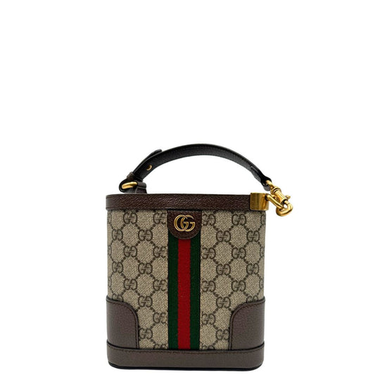 front  Borsa Gucci in canvas GG e finiture in pelle nera, di lusso, originale, eccellenti condizioni, usata  