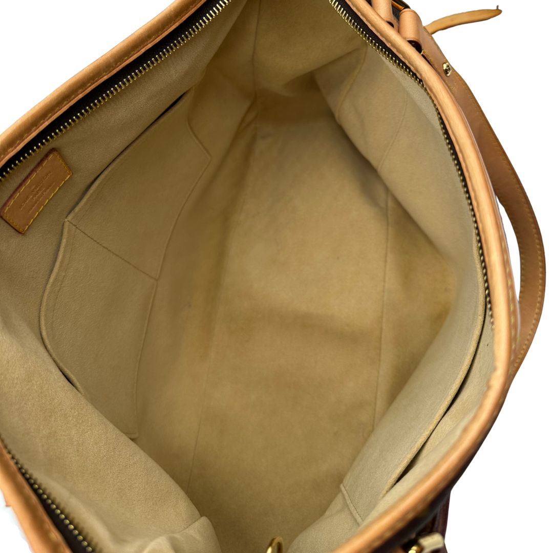 interno  Borsa LV in canvas monogram e finiture in vacchetta naturale, di lusso, originale, ottime condizioni. 