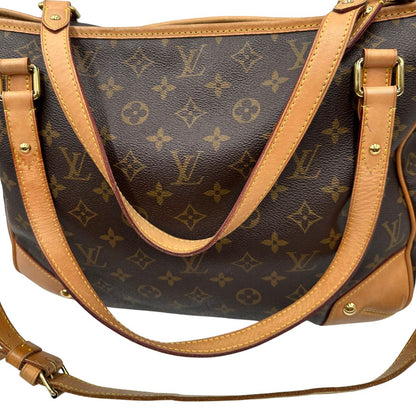 manici  Borsa LV in canvas monogram e finiture in vacchetta naturale, di lusso, originale, ottime condizioni. 