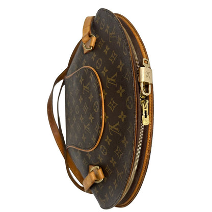 chiusura  Borsa LV Ellipse in canvas monogram e finiture in vacchetta naturale, nella versione a spalla, di lusso, originale, ottime condizioni, usata.