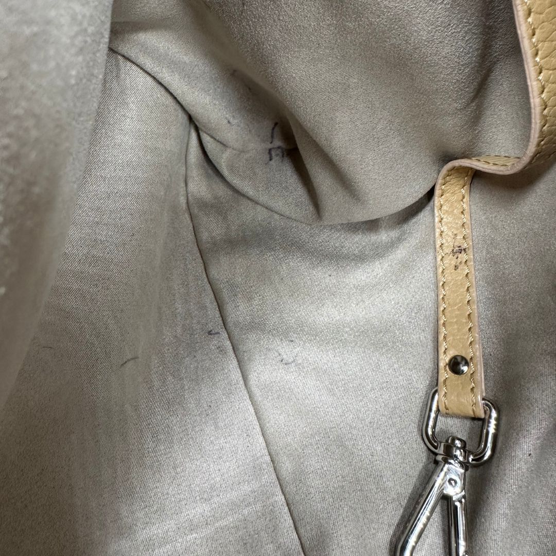 interno Postina M Zanellato beige munita di una tracolla amovibile e regolabile e un manico singolo, di lusso, originale, ottime condizioni, usata. 