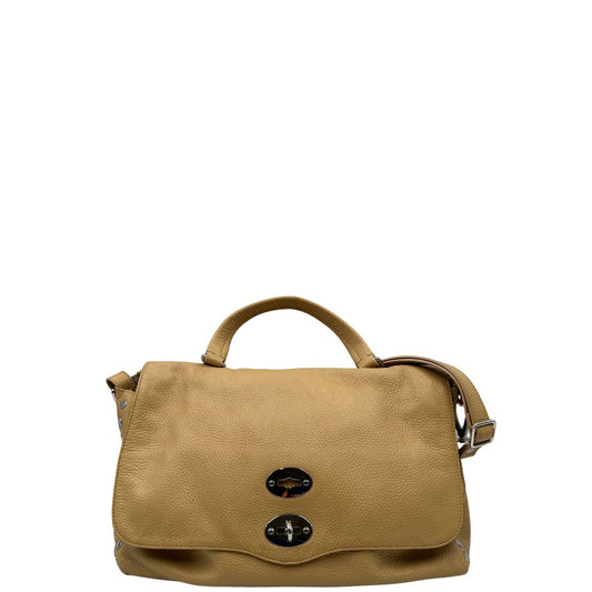 front Postina M Zanellato beige munita di una tracolla amovibile e regolabile e un manico singolo, di lusso, originale, ottime condizioni, usata. 