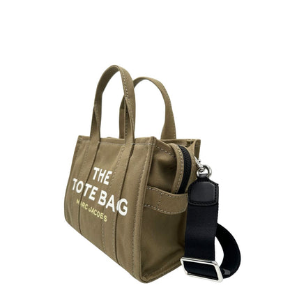 lato Borsa Marc Jacobs in tessuto verde nella versione small, di lusso, originale, eccellenti condizioni. 