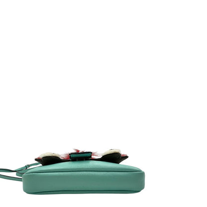  Baguette Fendi Monster in pelle color turchese 