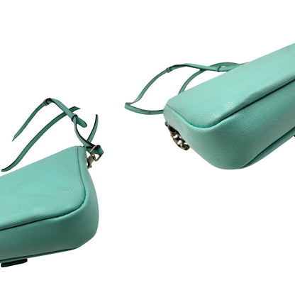  Baguette Fendi Monster in pelle color turchese 