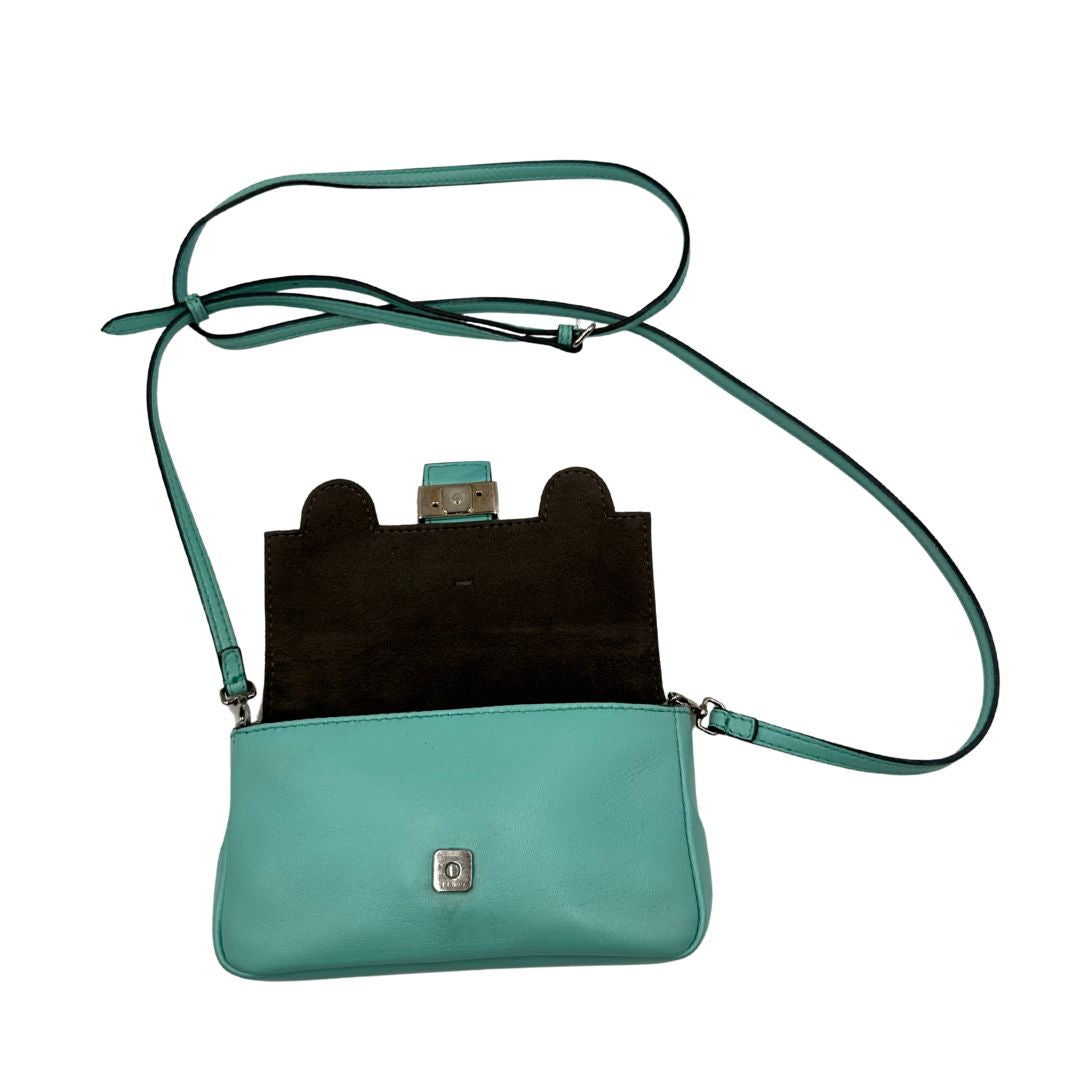 interno  Baguette Fendi Monster in pelle color turchese 