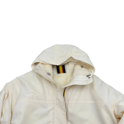 Giubbino K-Way in 100% poliestere color crema, di lusso, originale, ottime condizioni.