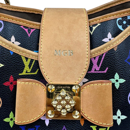  Borsa Louis Vuitton Annie in canvas Monogram Multicolore nera, iconico modello realizzato in collaborazione con Takashi Murakami, di lusso, originale.