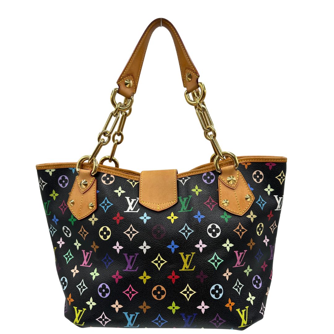 retro  Borsa Louis Vuitton Annie in canvas Monogram Multicolore nera, iconico modello realizzato in collaborazione con Takashi Murakami, di lusso, originale. 