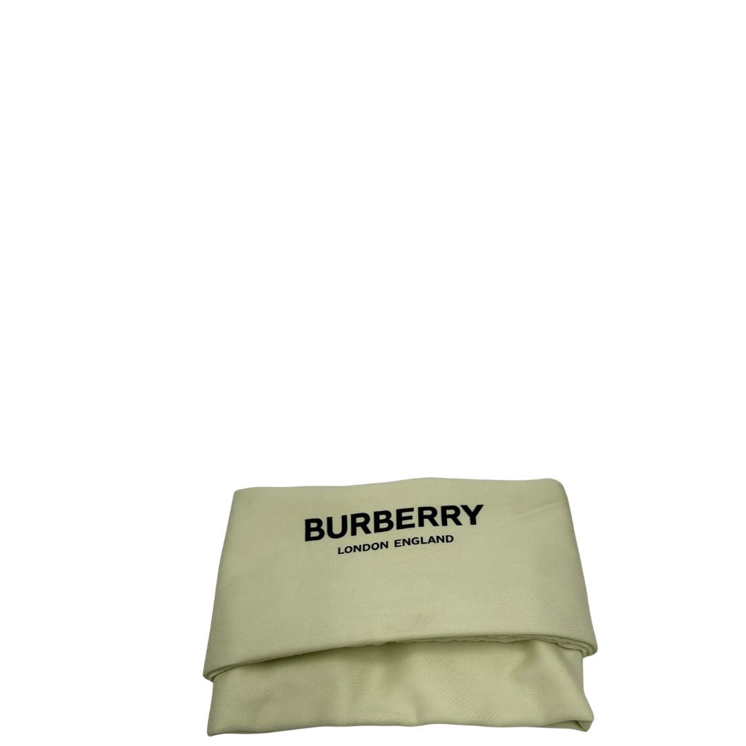 dustbag   Borsa Burberry in tessuto beige tartan con finiture in pelle marroni, di lusso, originale, ottime condizioni, usata.