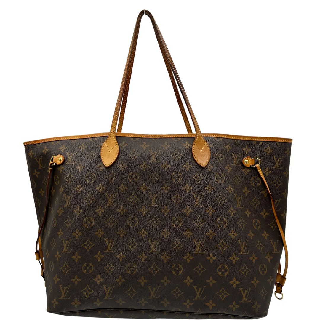  front Louis Vuitton Neverfull nella versione GM in canvas monogram. Indossabile a spalla, di lusso, originale, ottime condizioni.