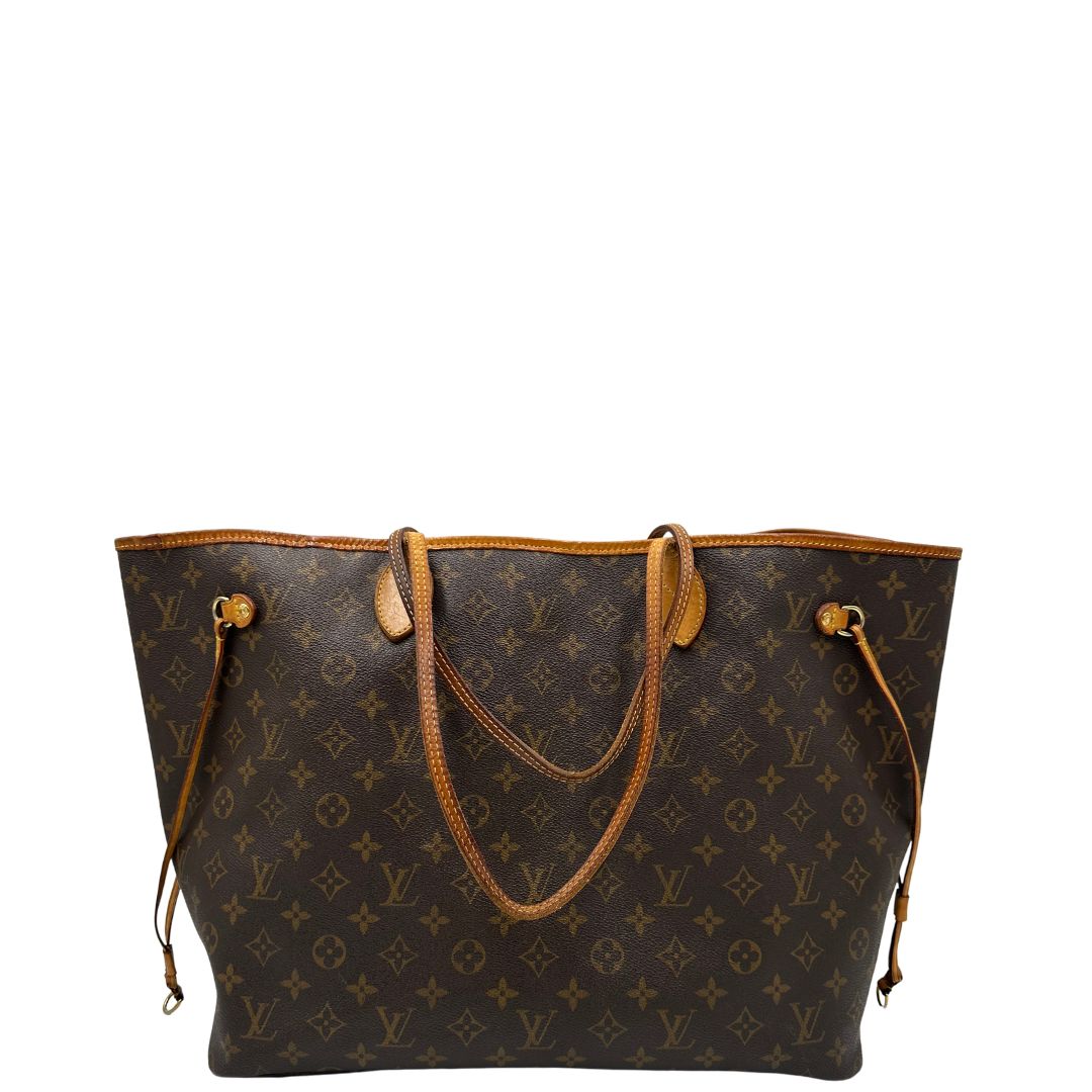 retro  Louis Vuitton Neverfull nella versione GM in canvas monogram. Indossabile a spalla, di lusso, originale, ottime condizioni. 