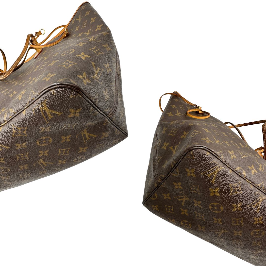 angoli  Louis Vuitton Neverfull nella versione GM in canvas monogram. Indossabile a spalla, di lusso, originale, ottime condizioni.