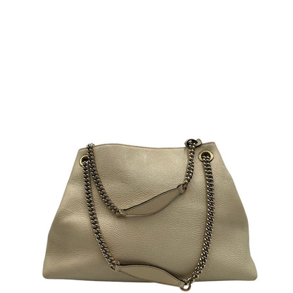 base Borsa Gucci in pelle color bianco avorio munita di doppi manici, indossabile a spalla, di lusso, originale, ottime condizioni, usata. 